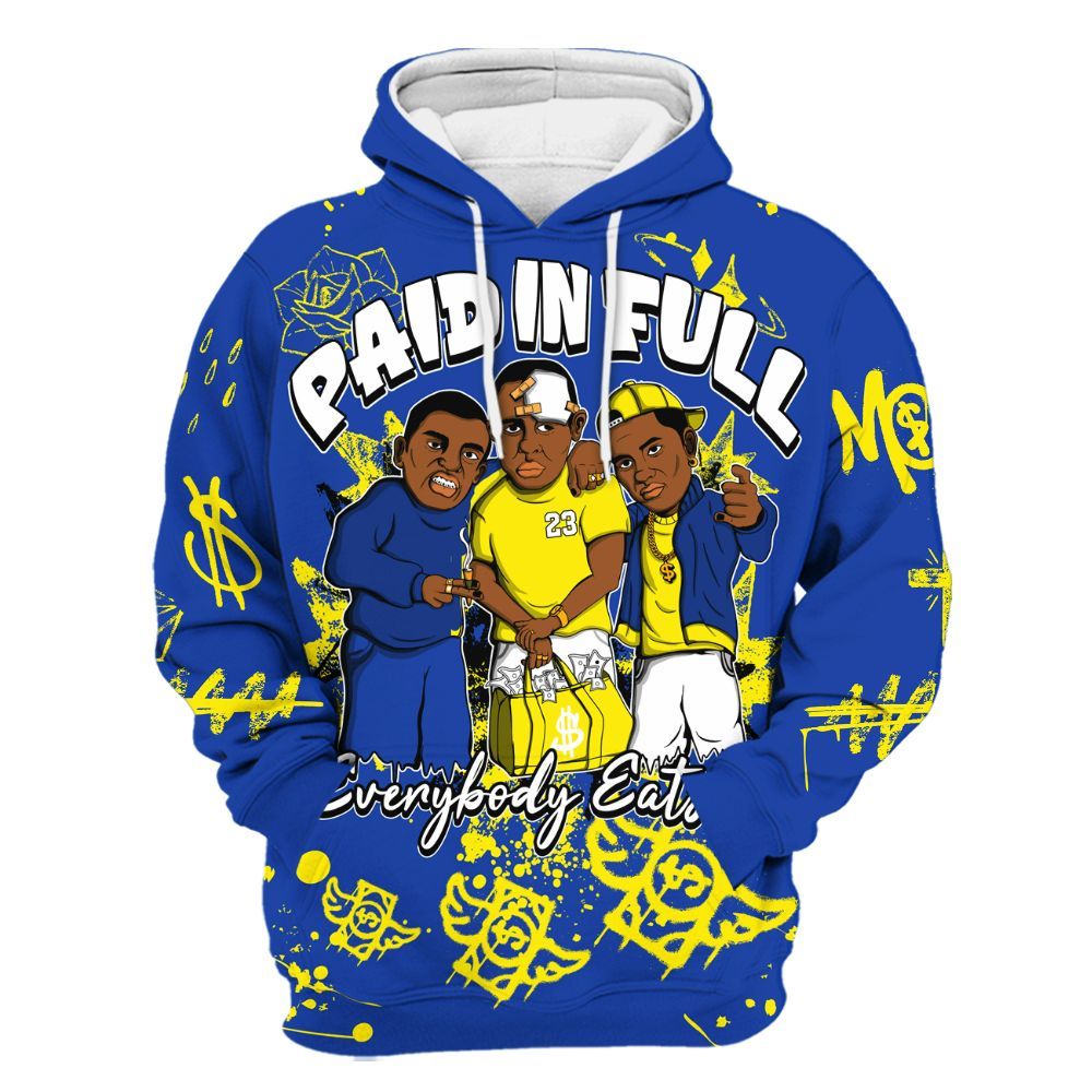 Hoodie To Match Laney 14s - Everybody Paid In Full Crayon All Over Print