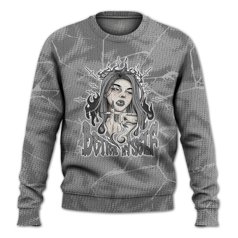 Knitted Sweater To Match Black Wolf Grey 12s - My-Self Crack Unique