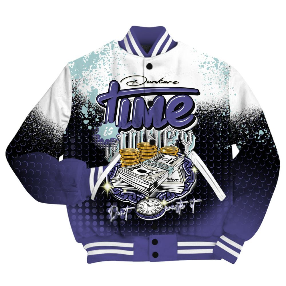 Varsity Jacket To Match Air Ship PE Hornets Shirt, Halftone Time Is Money All Over Print