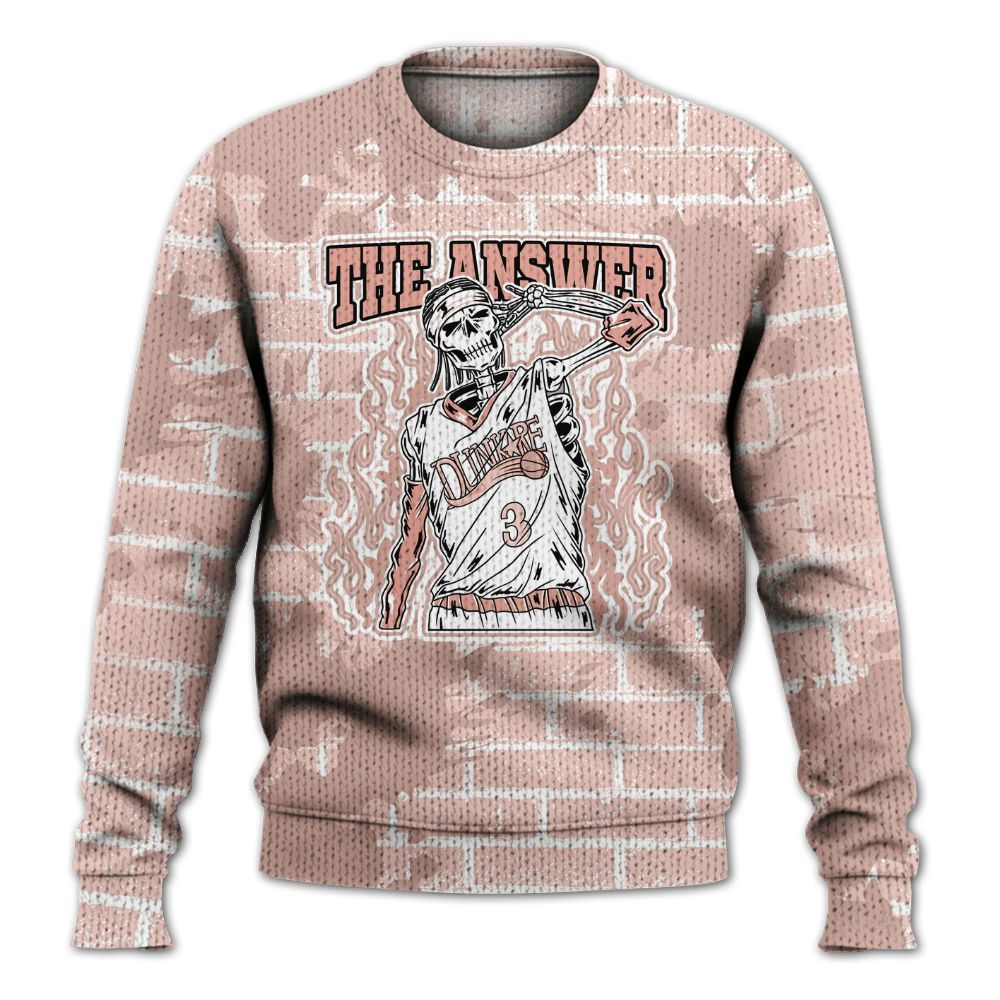 Knitted Sweater To Match Low Legend Pink 11s - Allen Answer Skeleton Brick