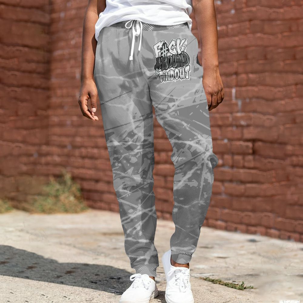 Sweatpant To Match Black Wolf Grey 12s - F Around Find Out Graphic Profound All Over Print