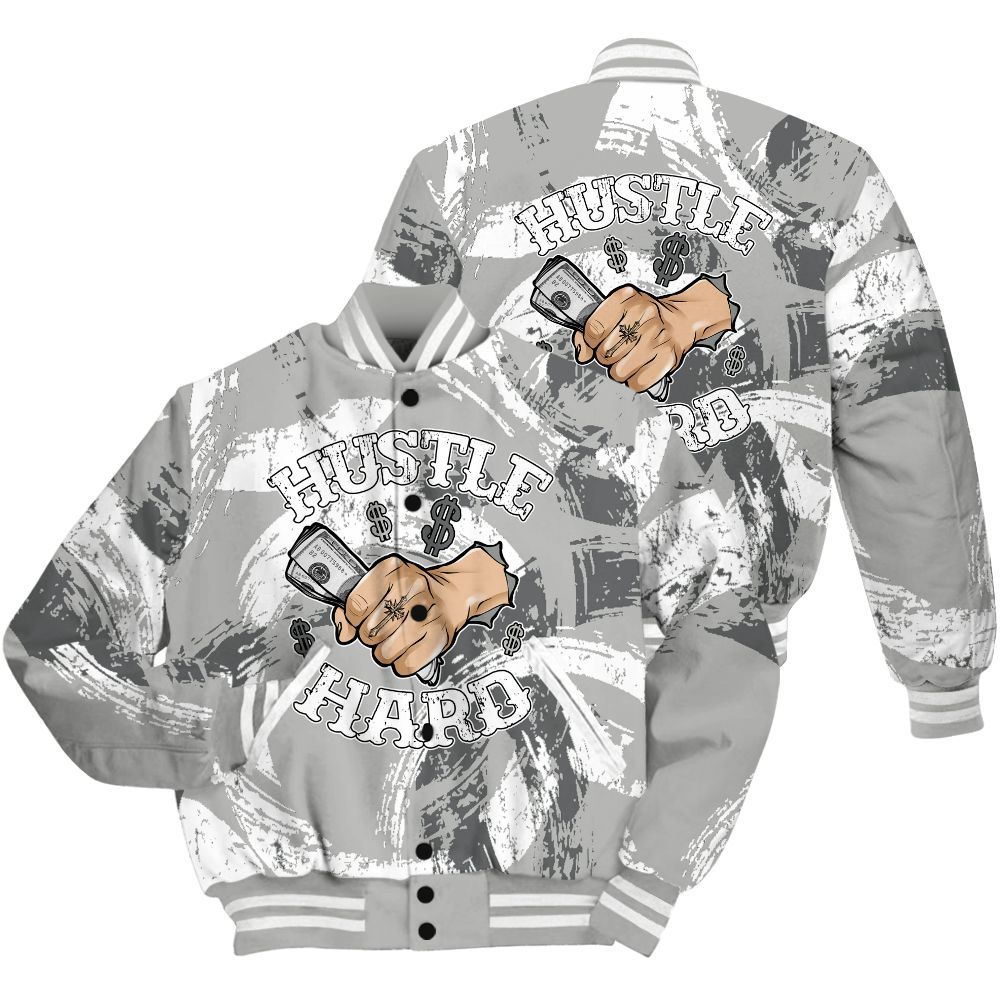 Varsity Jacket To Match Paris Cement Grey 4s Shirt - Hustles Hard! Splash All Over Print