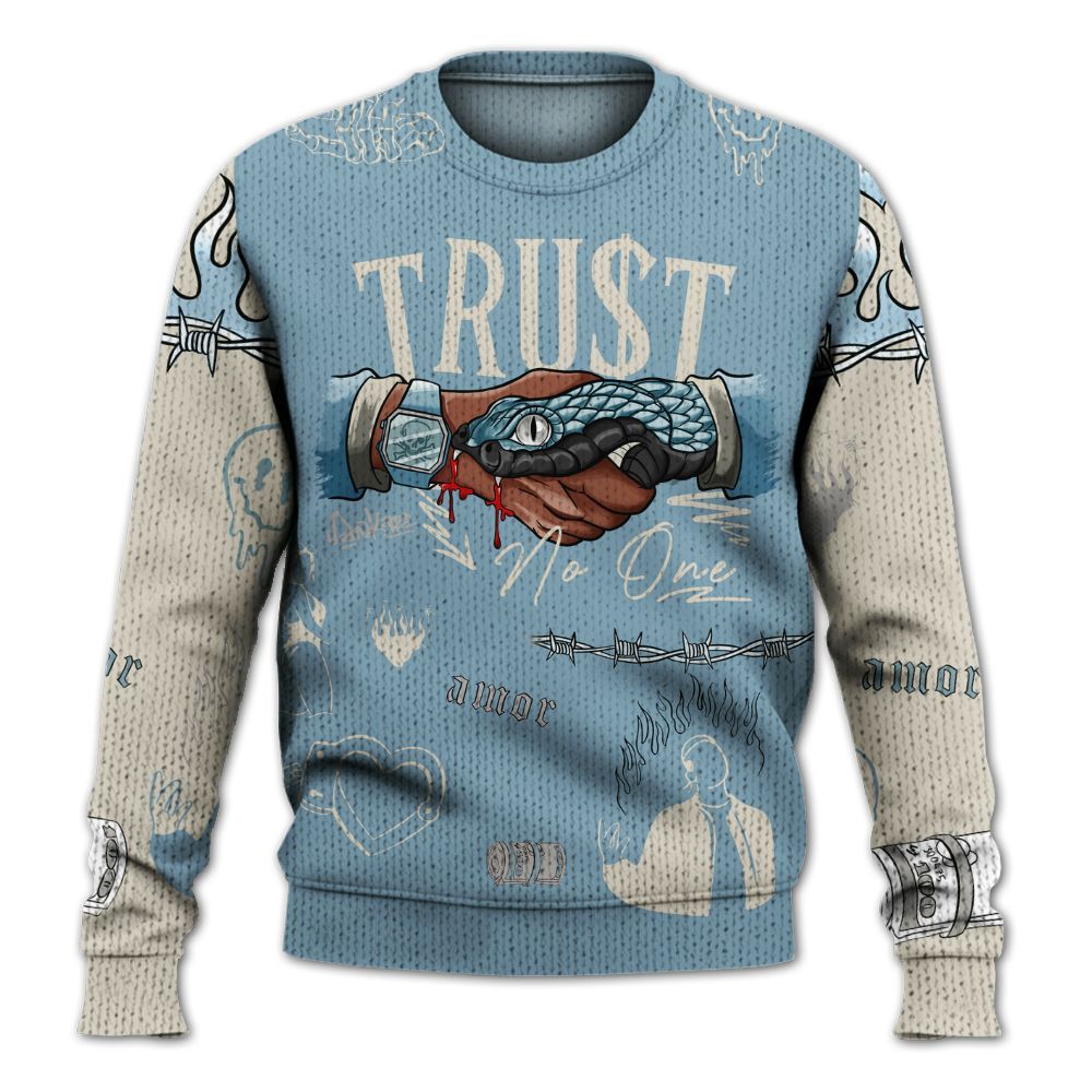 Knitted Sweater To Match Retro SoleFly 13s - Snake Trust No One