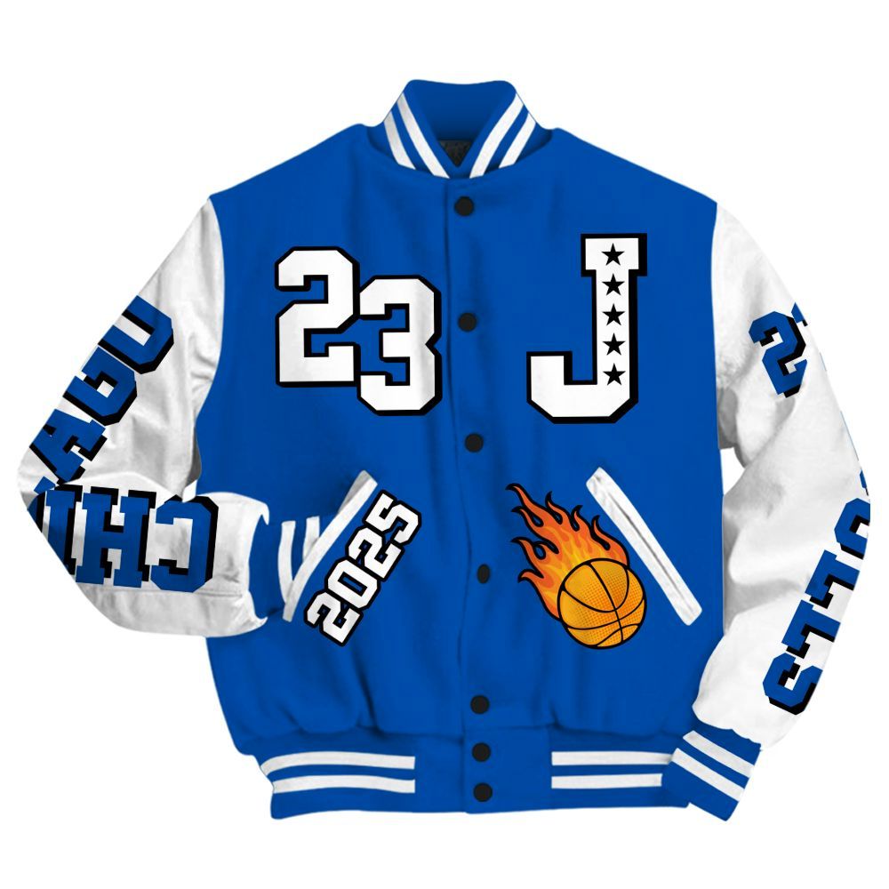 Varsity Jacket To Match Racer Blue 5s - Chicago 23 Basketball All Over Print