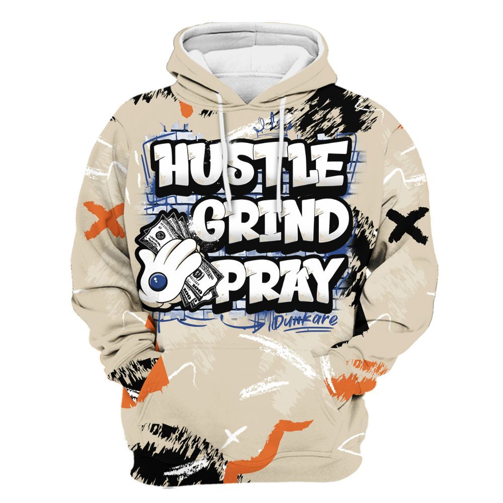 Hoodie To Match Air Max 90 Rattan Birch - Hustle Grind Pray Retro All Over Print