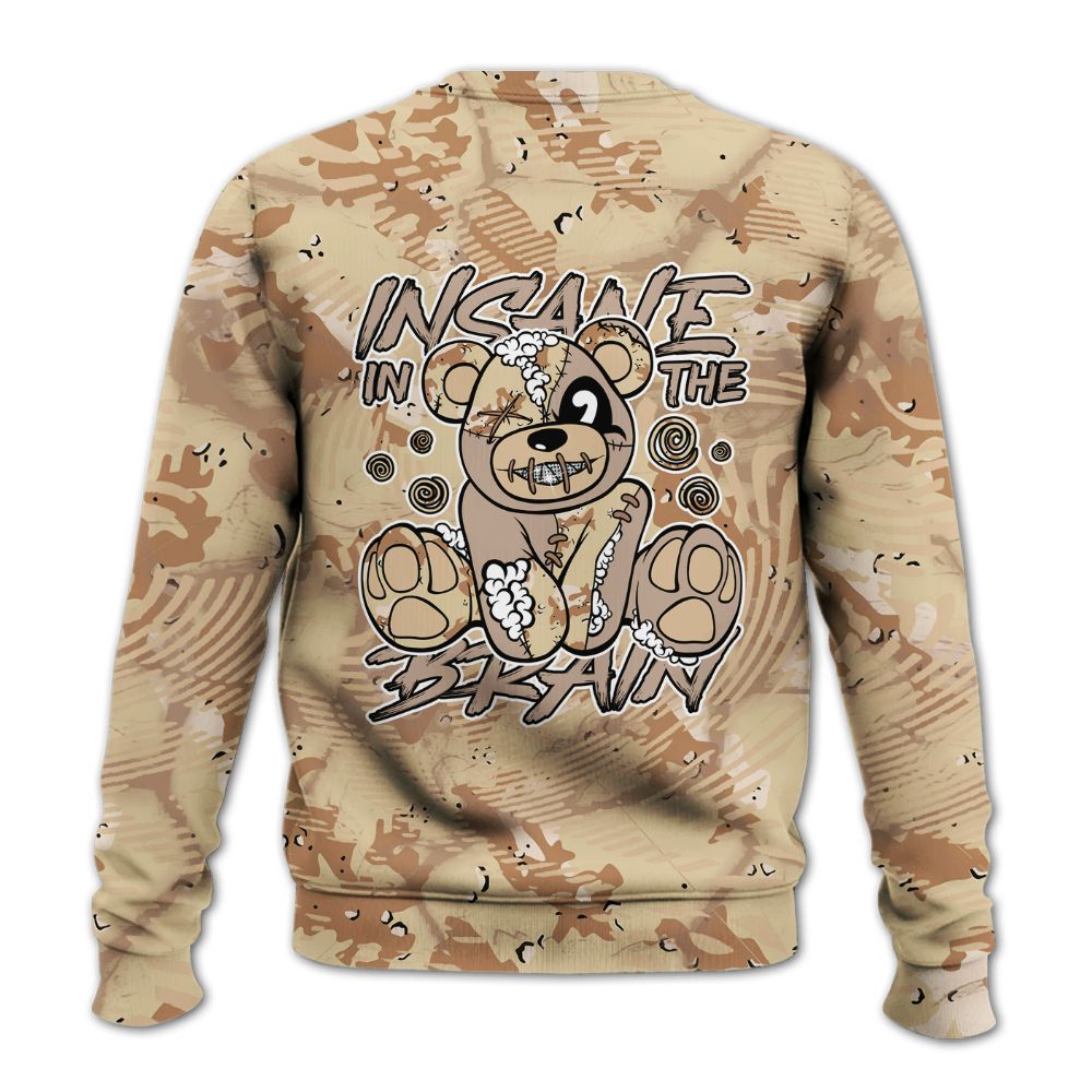 Sweatshirt To Match Desert Camo 3s - Insanes Bear Fume All Over Print