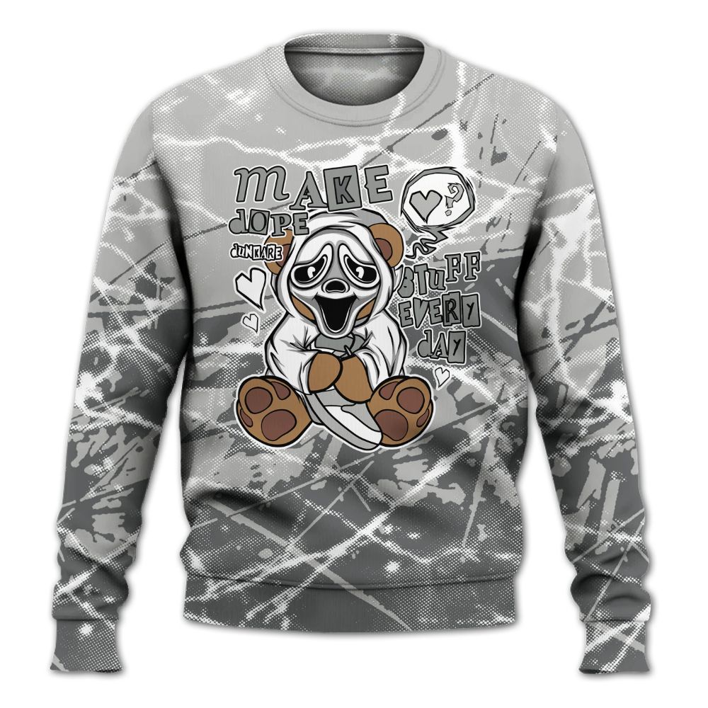 Sweatshirt To Match Retro Wet Cement 4s - Make Dopes Bear Profound All Over Print