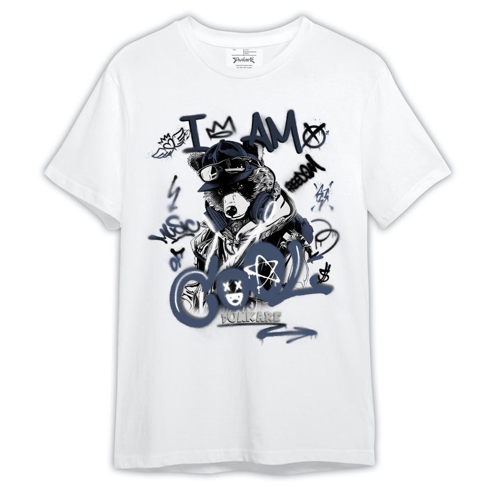 Shirt To Match Low Diffused Blue 11s - I Am Cool Bear Shirt Outfit 1405 HDT