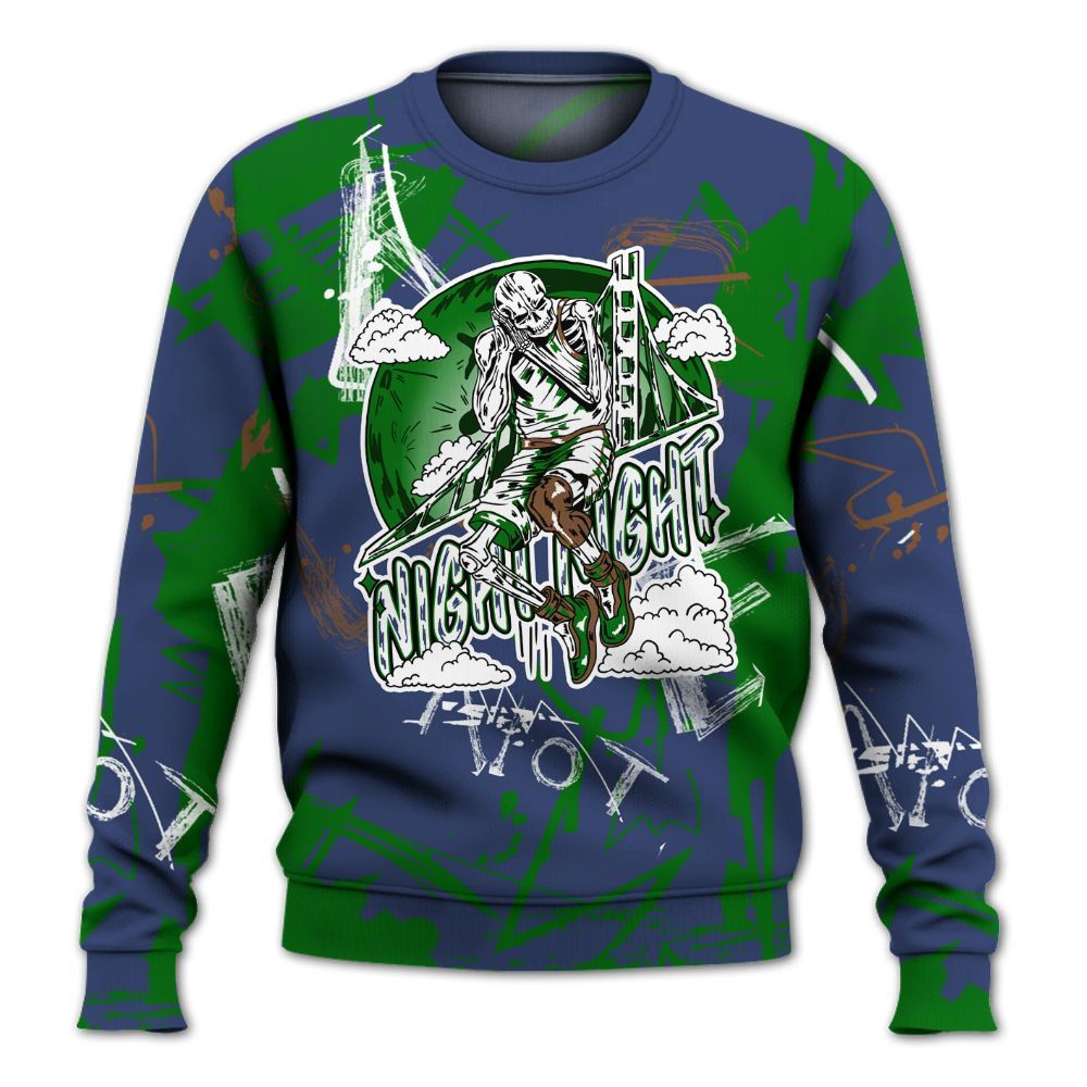 Sweatshirt To Match Midnight Navy 13s - Seeya Skeleton Messyz All Over Print