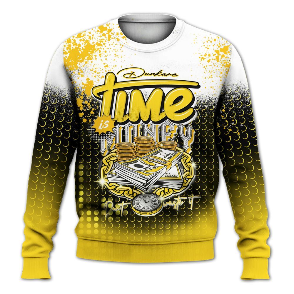 Sweatshirt To Match Retro Thunder 4s - Halftone Time Is Money All Over Print