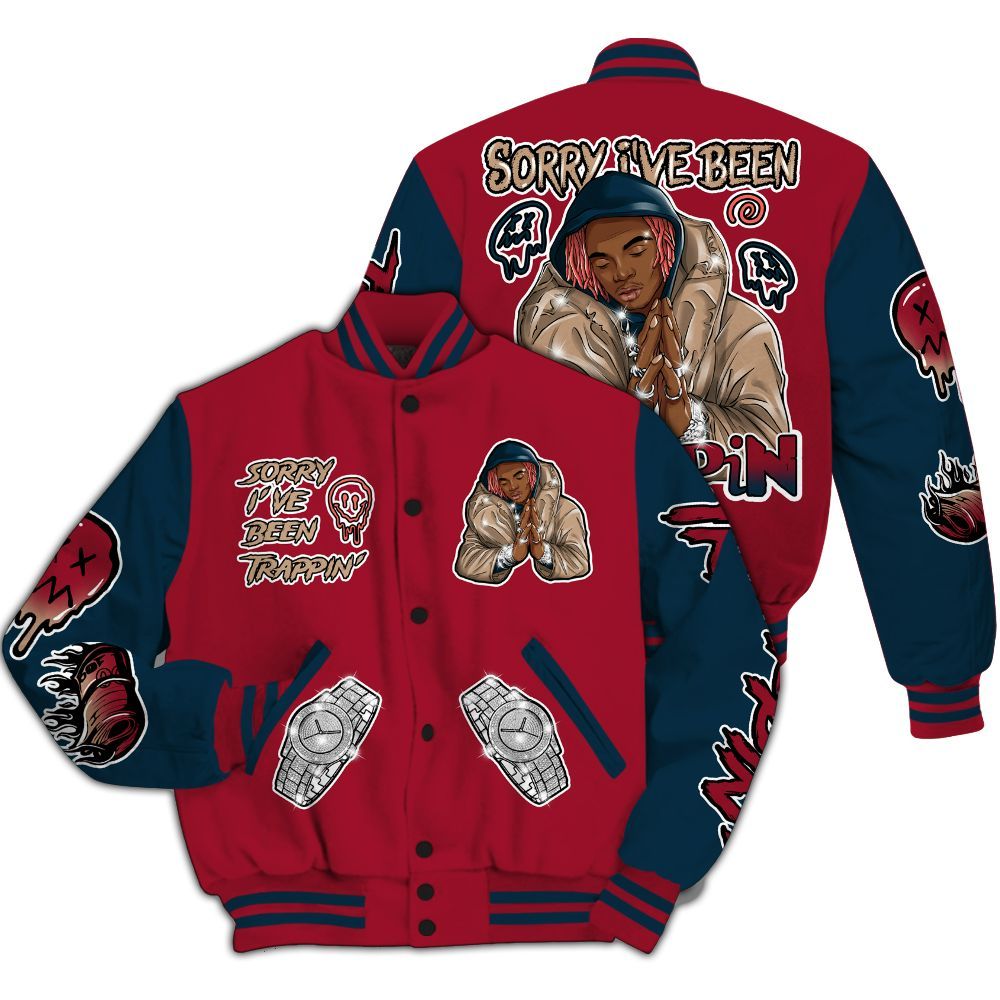 Varsity Jacket To Match Mid Multi Color 2022 1s - Trappin' Unique All Over Print