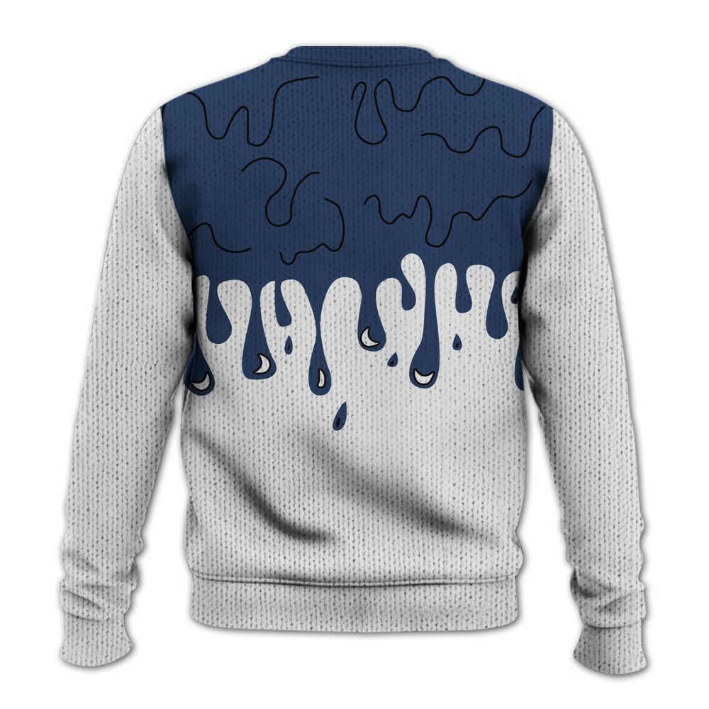 Knitted Sweater To Match Low 85 Metallic Blue 1s - Snake Trust No One Drip