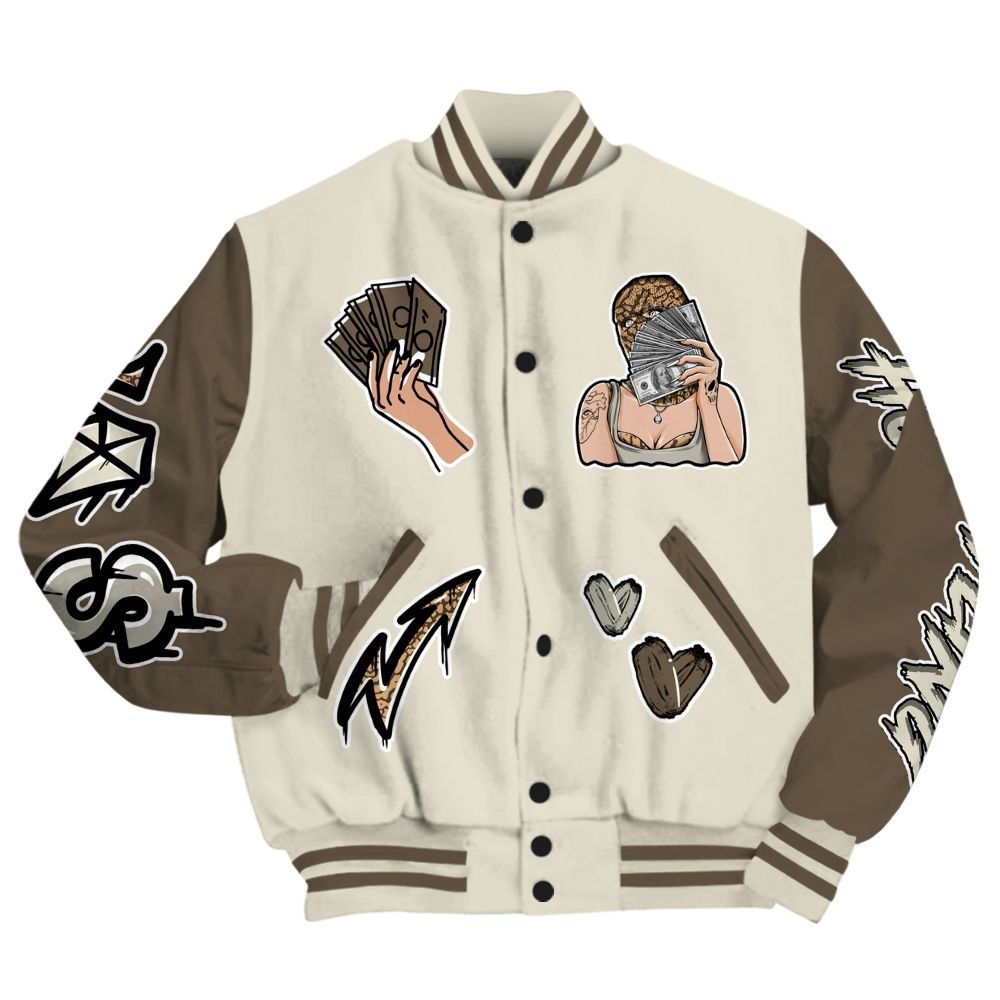 Varsity Jacket To Match Orewood Brown 3s - Hustling Unique All Over Print