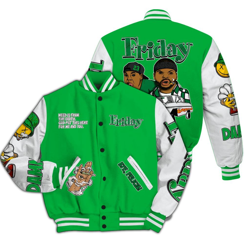 Varsity Jacket To Match Lucky Green 5s - Friday Sneaker Stress Style All Over Print
