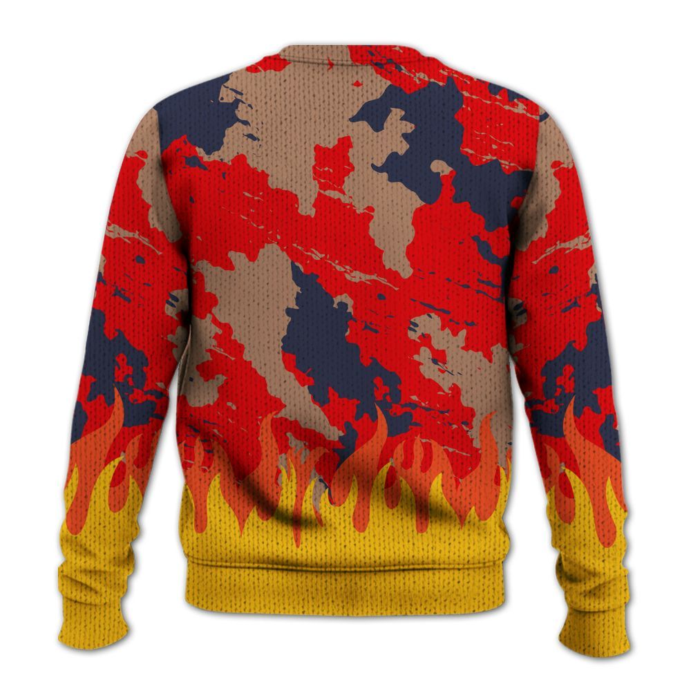 Knitted Sweater To Match Low OG Howard Bison 1s - Blooms Whisper Retro