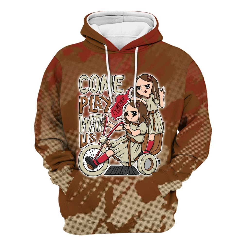 Hoodie To Match Archaeo Brown 5s - Come Hangout Halloween Abstract Halftone All Over Print