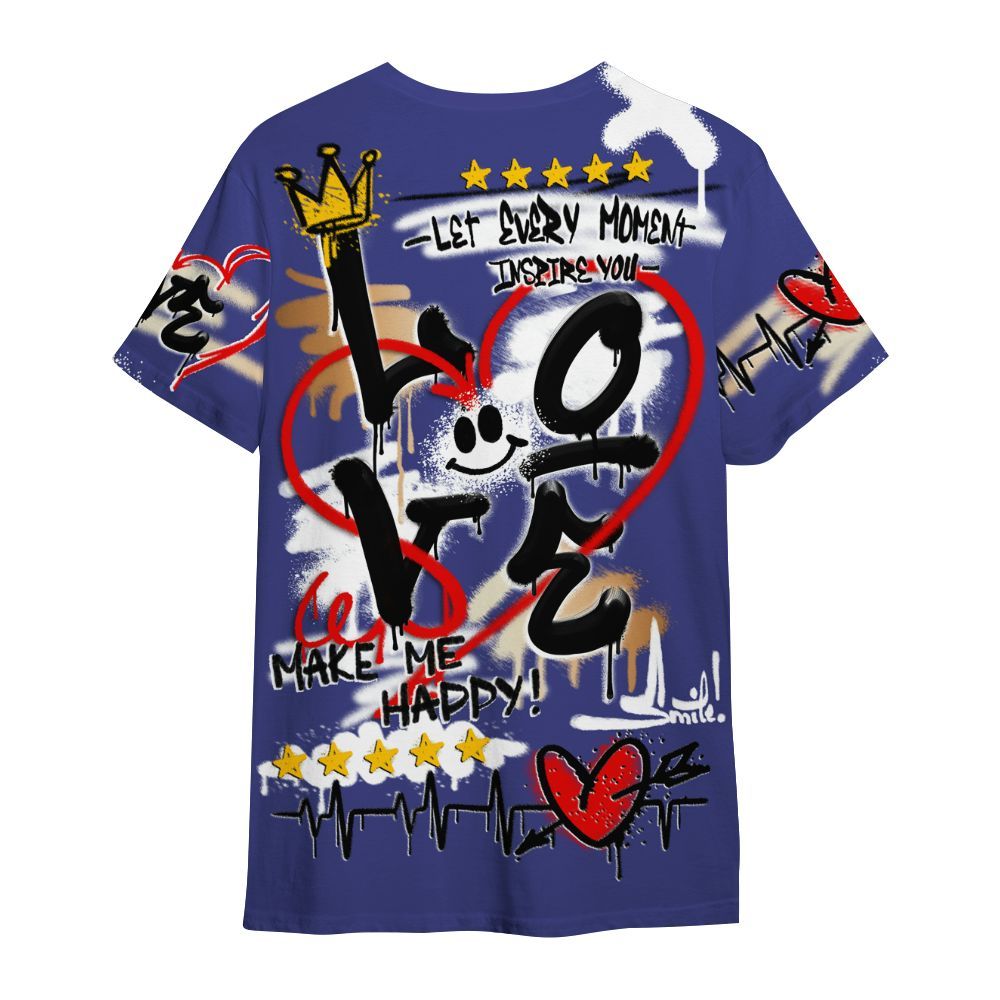 Shirt To Match JM Pro Black Concord - Happy Love Beats Graffiti Streetwear All Over Print