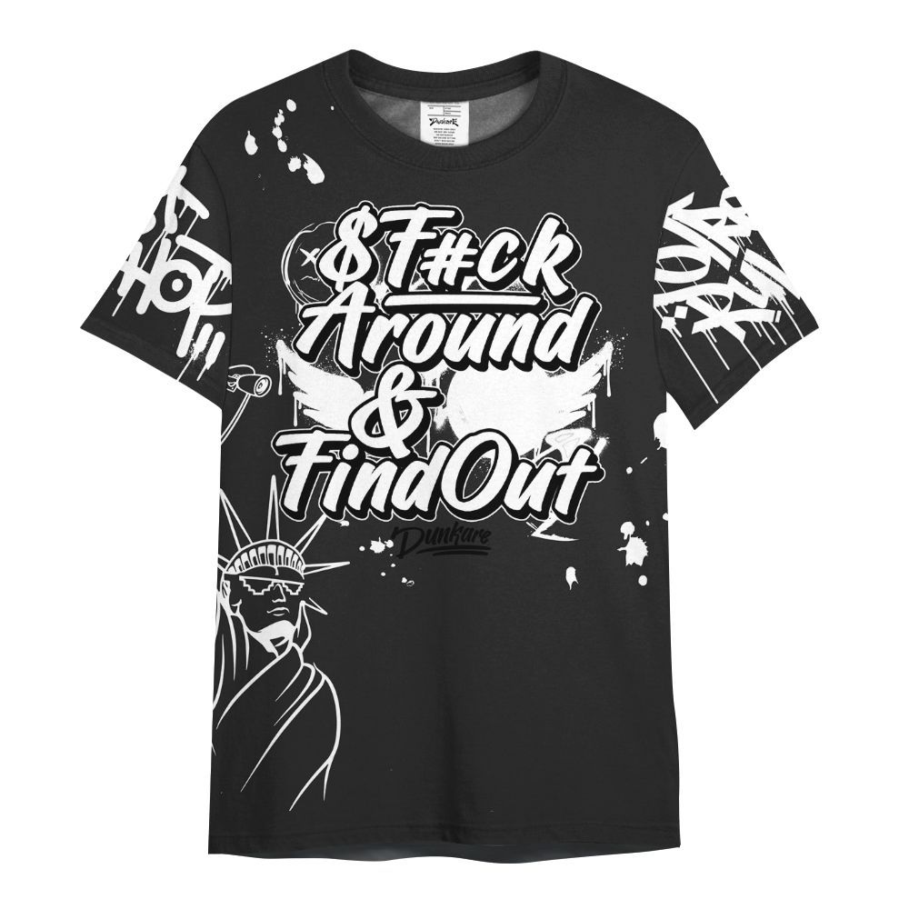 Shirt To Match Black Cat NET 4s - Graphic Fck Around Find Out All Over Print