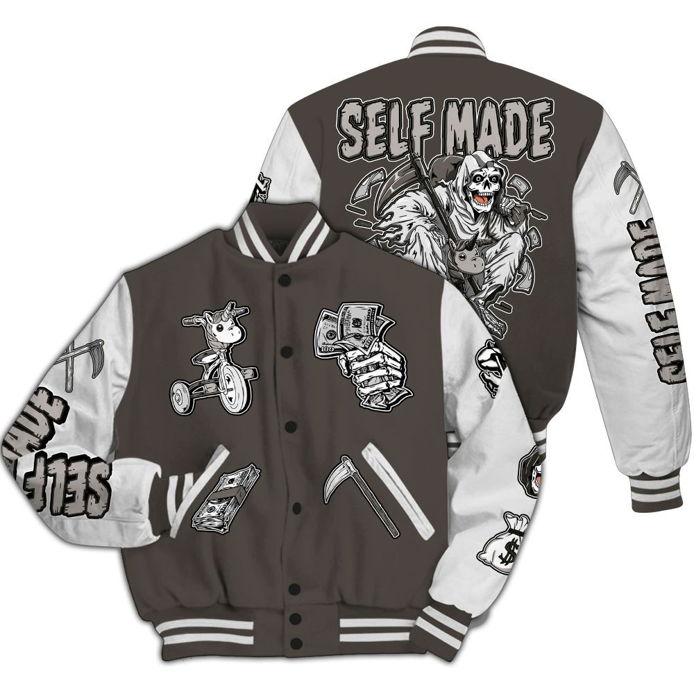 Varsity Jacket To Match Baroque Brown 12s - Self Make Skeleton All Over Print