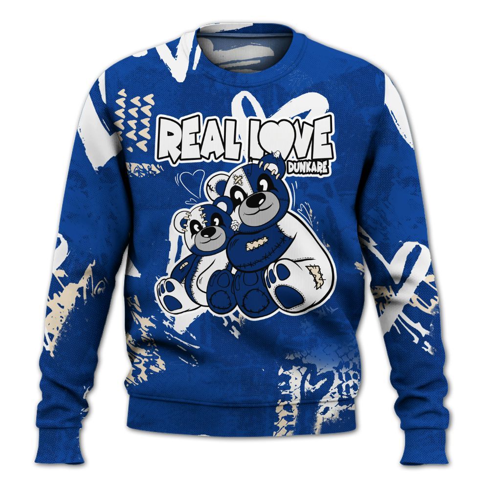 Sweatshirt To Match Low Game Royal 1s - Sincere Fondness Bear All Over Print