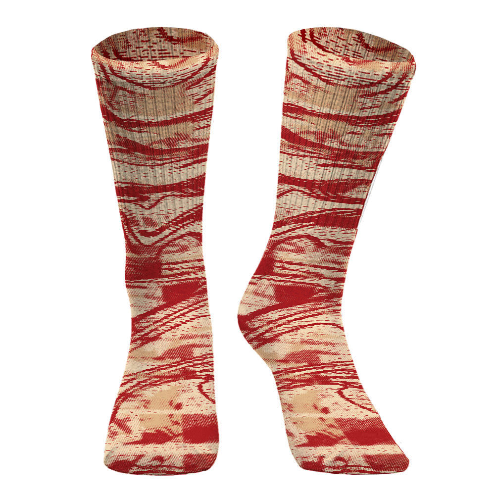 Sock To Match Dunk Low Strawberry Waffle - Blurry Abstract Graphic Unisex