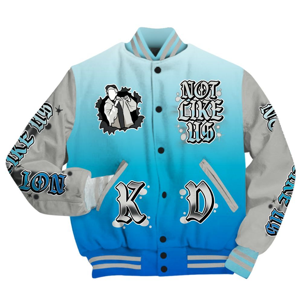 Varsity Jacket To Match Air Max One Block Down Blue - None Like Us Graphic All Over Print