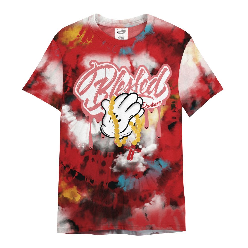 Shirt To Match Dunk Low Fruity Pebbles - God Blessed Tie Dye All Over Print
