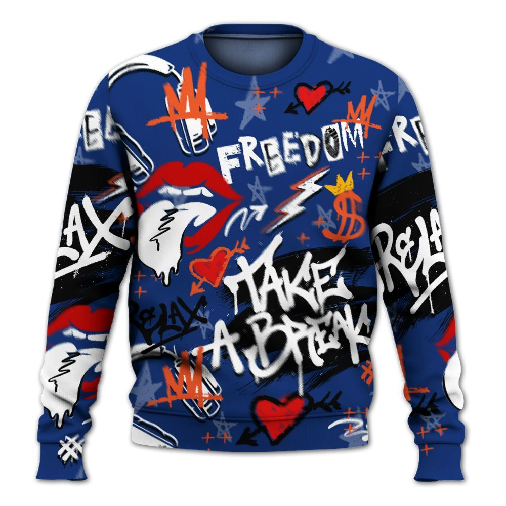 Sweatshirt To Match Suede GS League - Take Break Freedom Graffiti Streetwear All Over Print