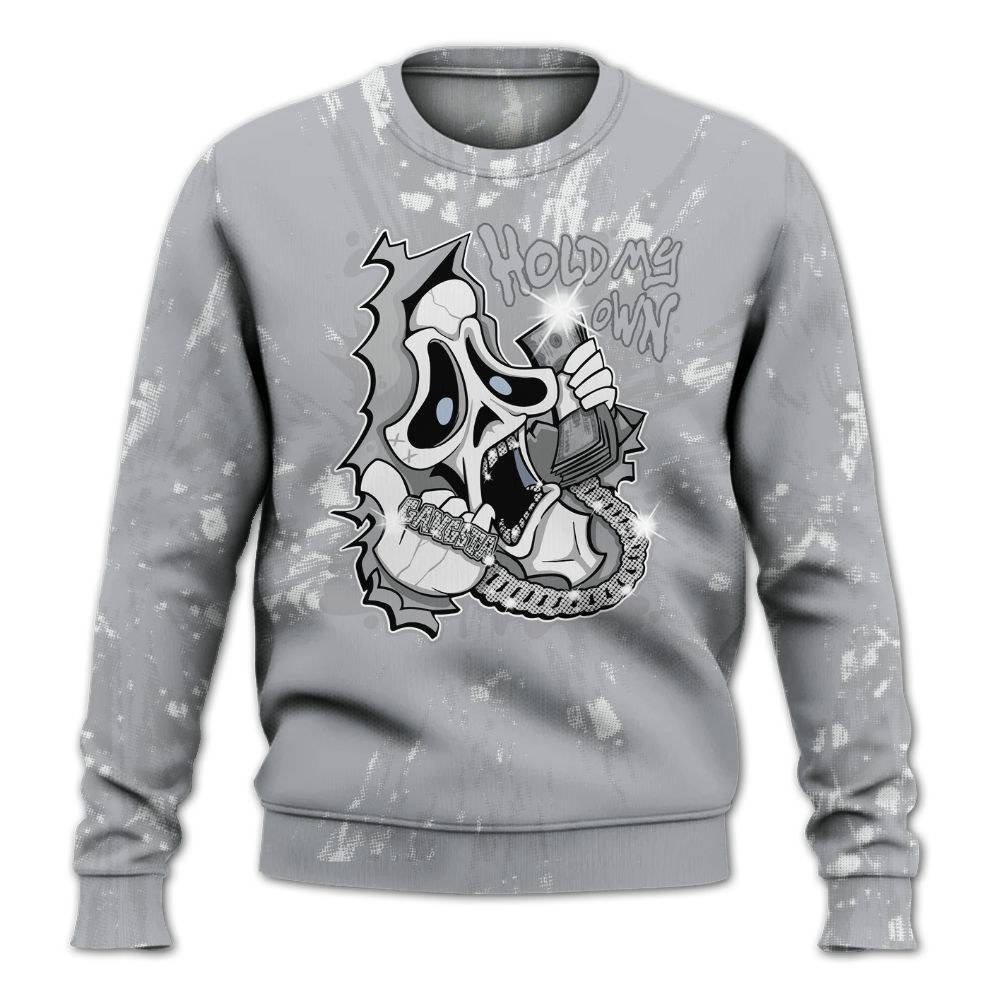 Sweatshirt To Match Low OG Wolf Grey 1s - Hold My Own Graphic Halloween All Over Print