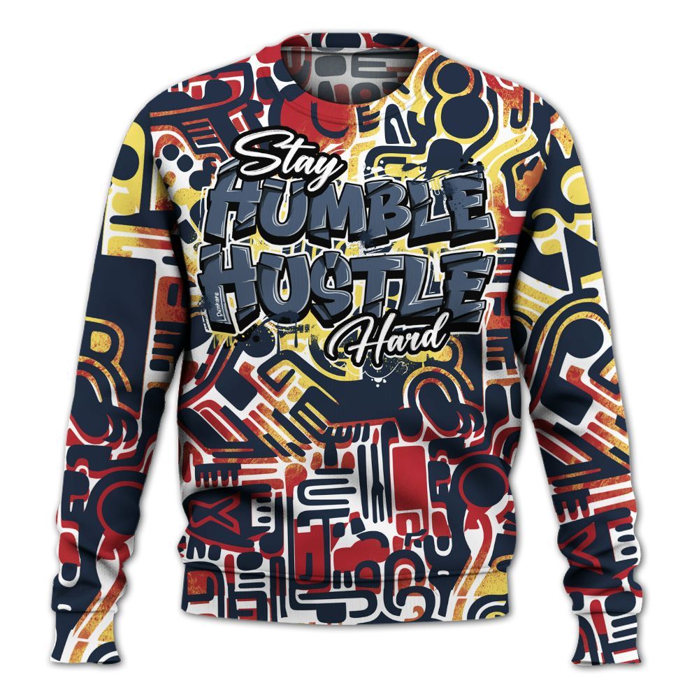 Sweatshirt To Match Dunk Low COJP What The 2024 - Humble Hustle Doodle Retro All Over Print