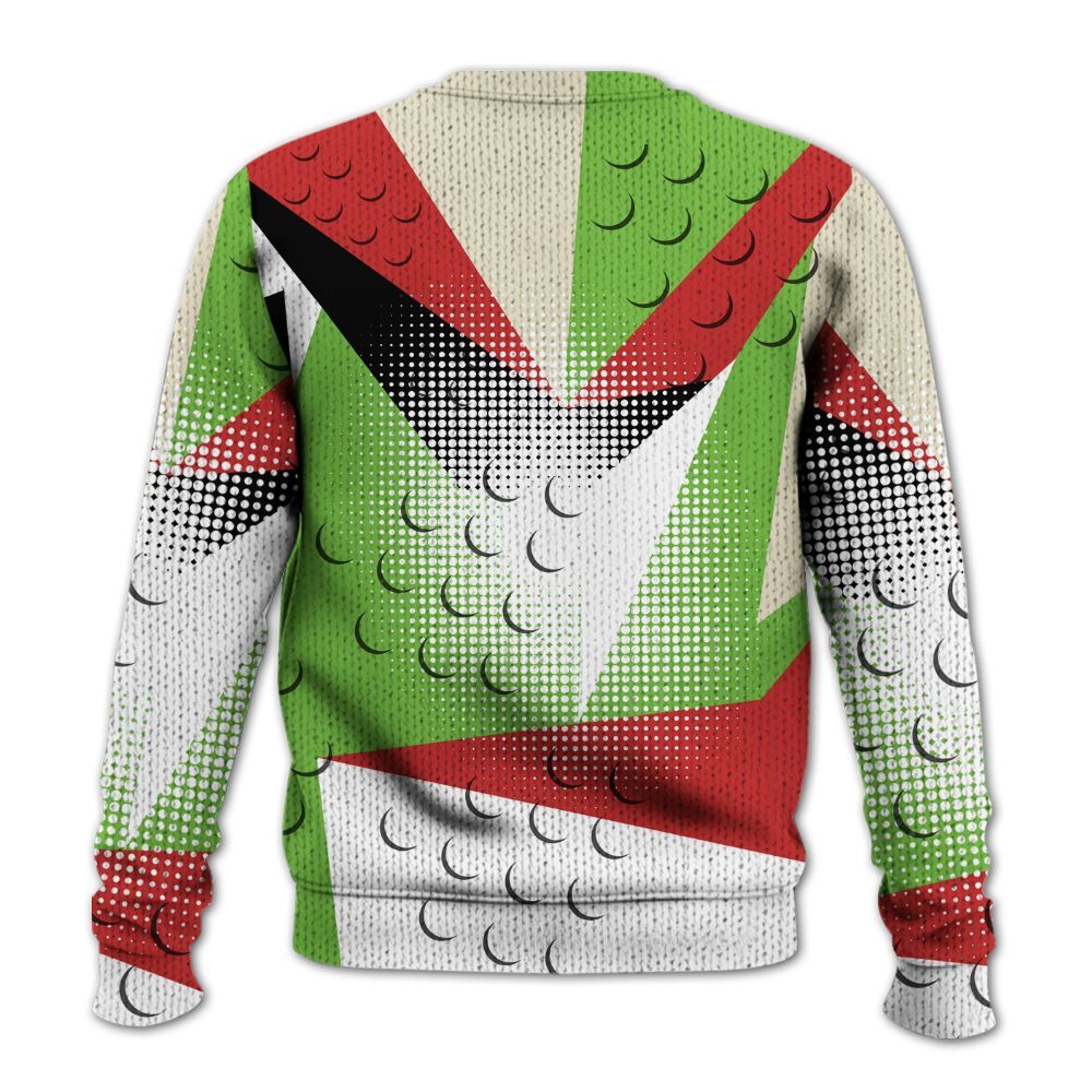 Knitted Sweater To Match Air Max Waffle SP Action Green - Poly Custom Name Number 23 5s