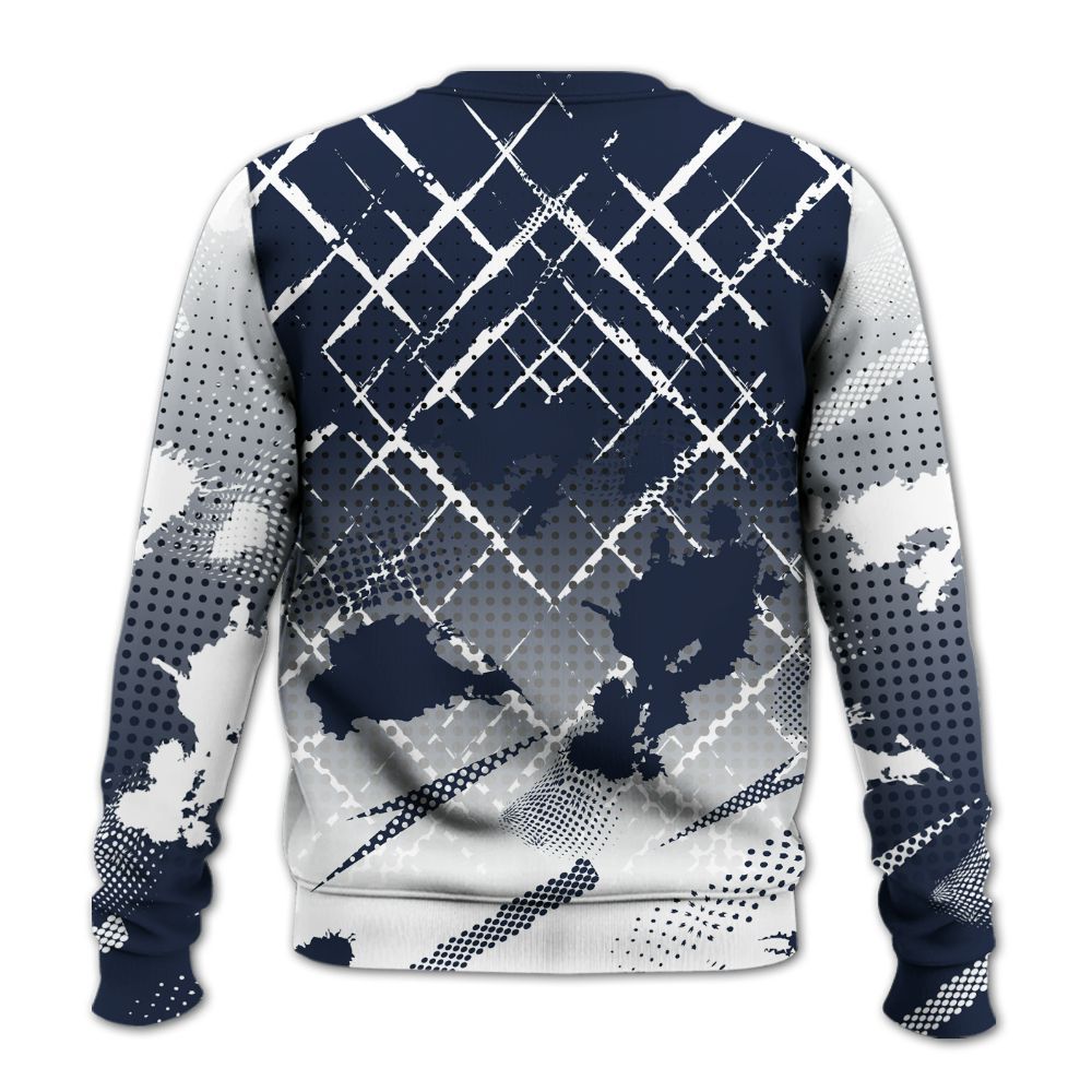 Sweatshirt To Match Dunk Low White Midnight Navy - Halftone Stand Business Dripping All Over Print