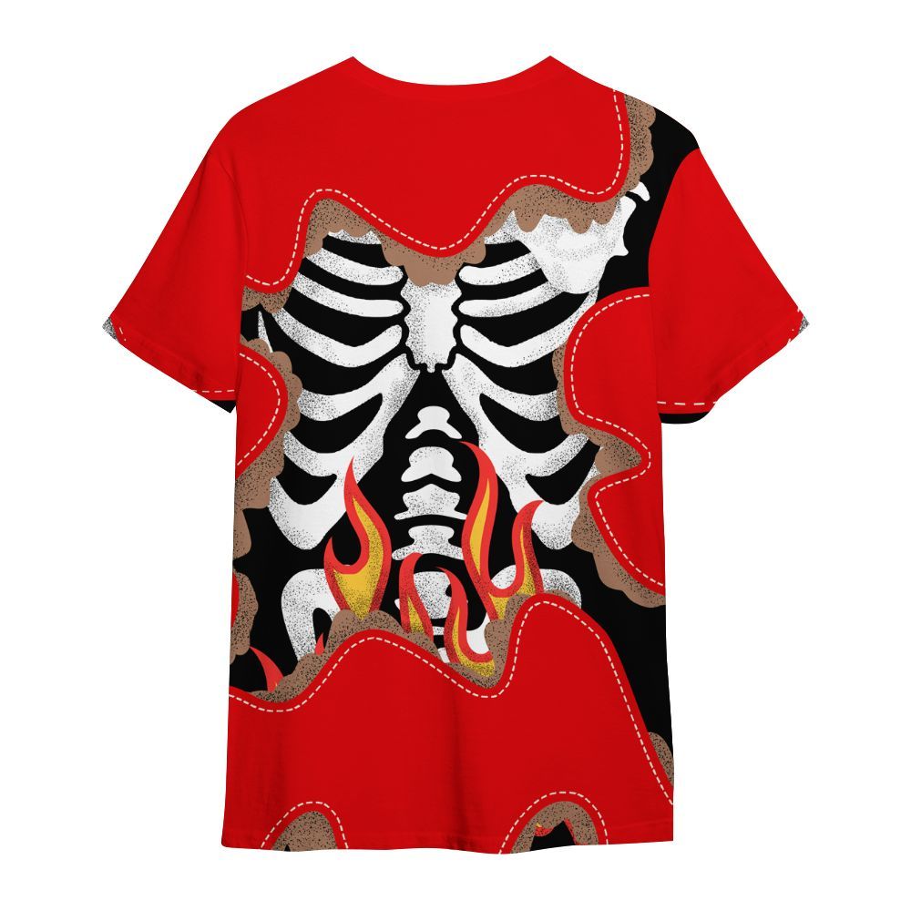 Shirt To Match Low OG Howard University 1s - Skeleton Burning Heart Drip All Over Print