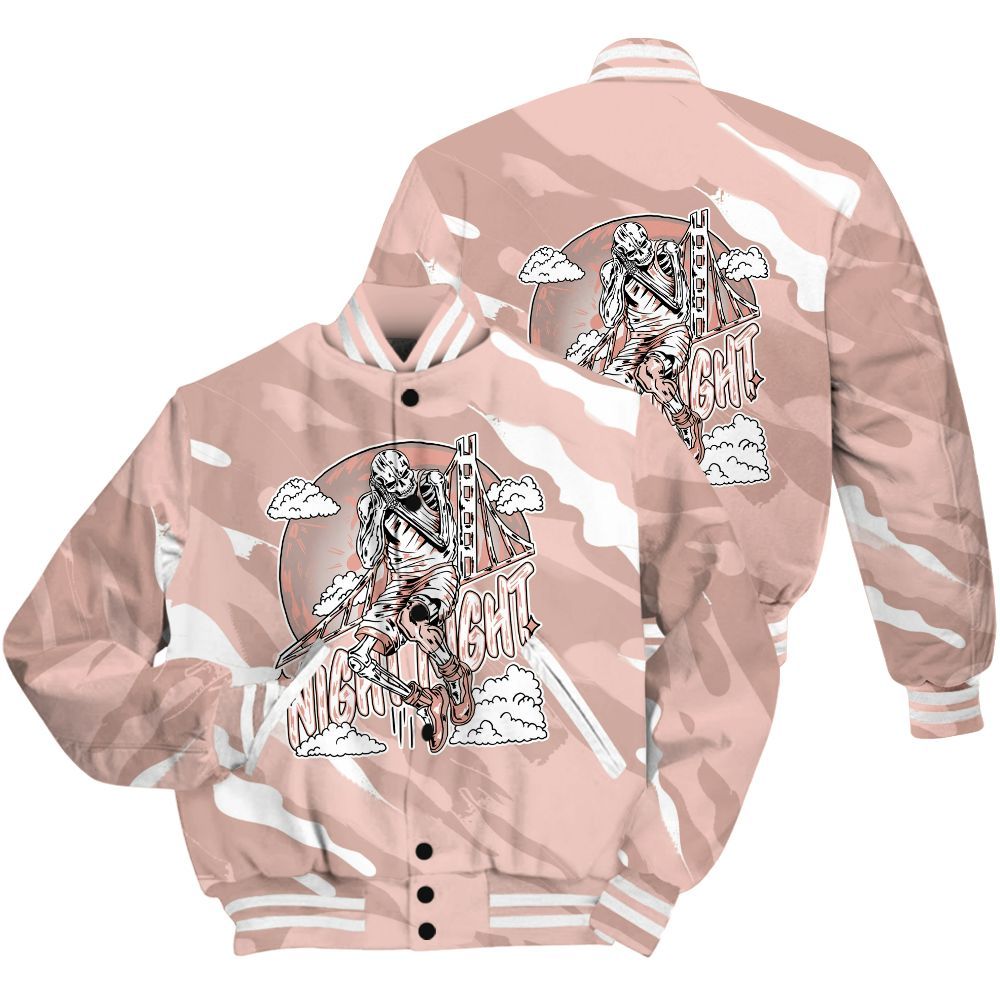 Varsity Jacket To Match Low Legend Pink 11s Shirt - Seeya Skeleton Colored All Over Print
