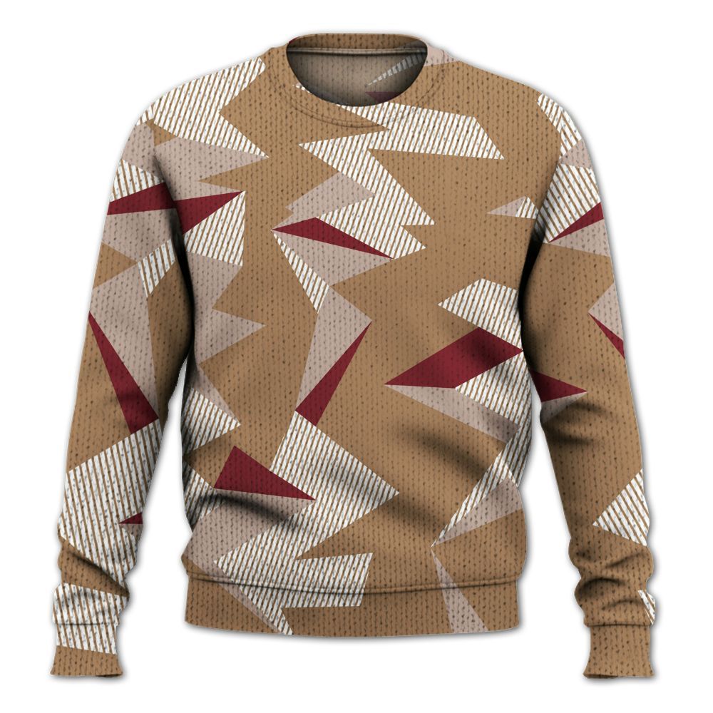 Knitted Sweater To Match Kobe 4 Gold Medal - Geometric Camouflage Pattern