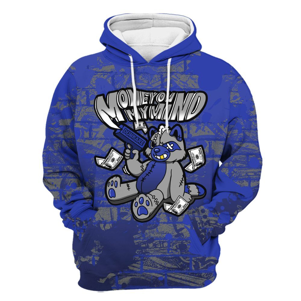Hoodie To Match Air Max Plus Black Racer Blue - Money On My Mind Raccoon Brick All Over Print