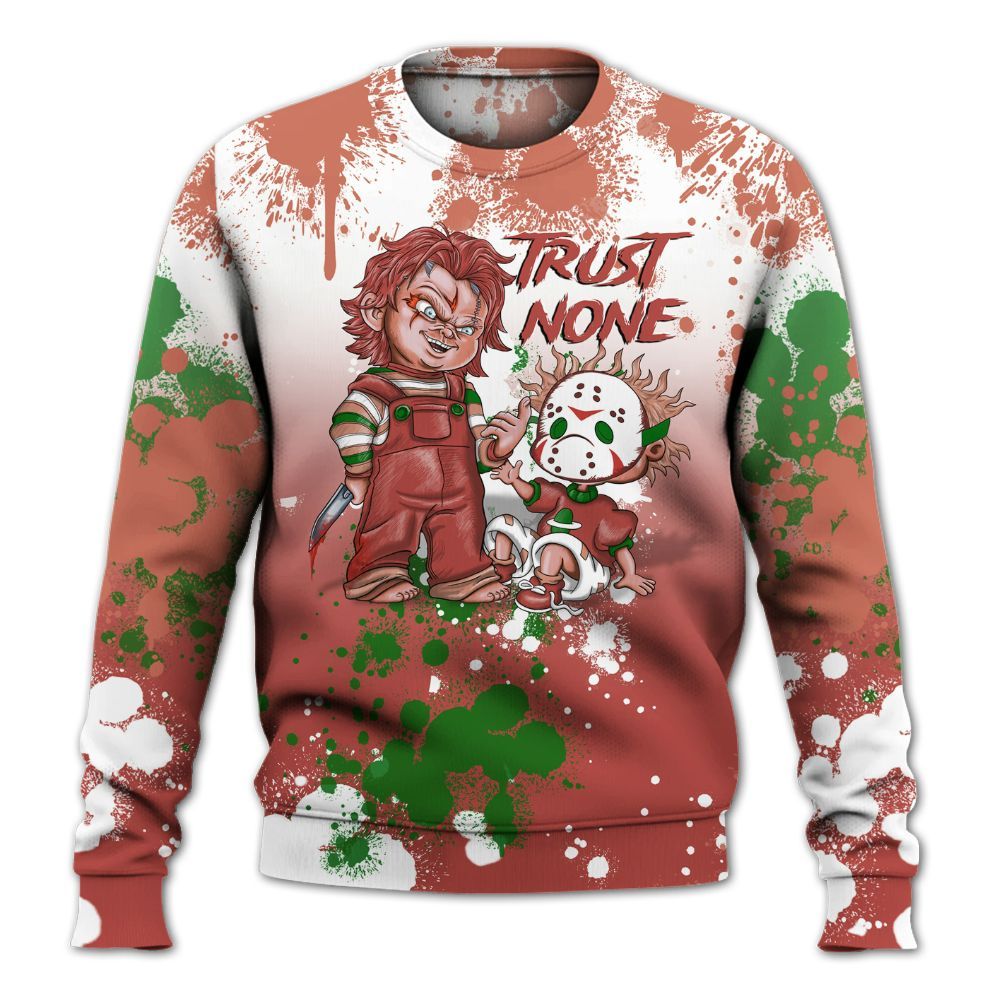 Sweatshirt To Match Dune Red 13s - Trust No One Scary All Over Print