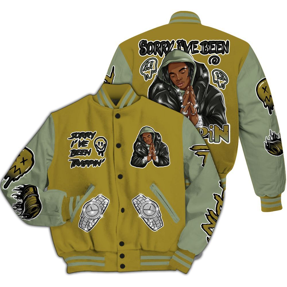 Varsity Jacket To Match Air Flightposite Metallic Gold - Trappin' Unique All Over Print