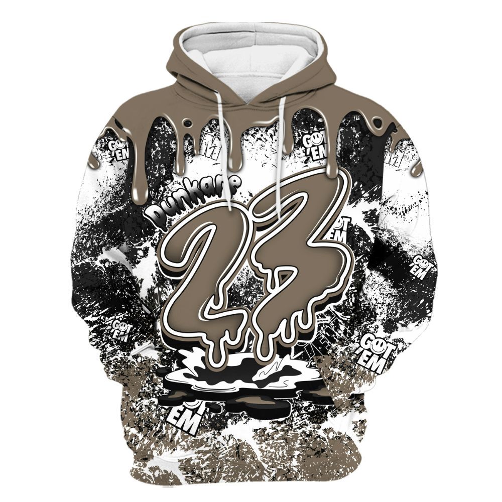 Hoodie To Match Low OG Dark Mocha 1s - Dripping 23 Drip All Over Print