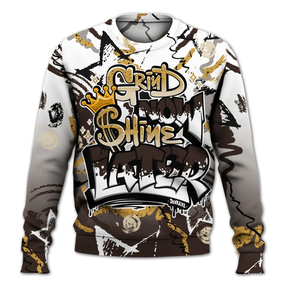 Sweatshirt To Match 2025 Retro Earth 5s - Grind Shine Later Drip All Over Print