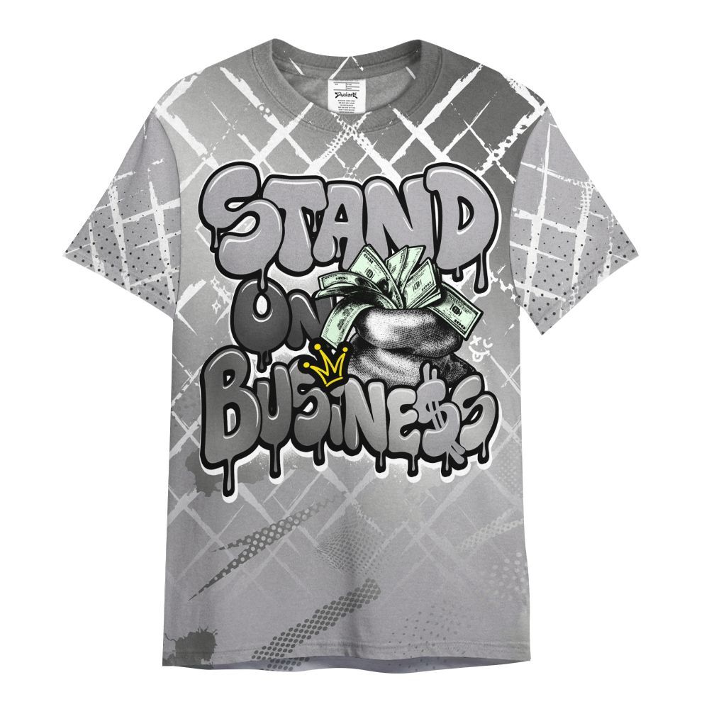 Shirt To Match Metallic Silver 14s - Halftone Stand Business Dripping All Over Print