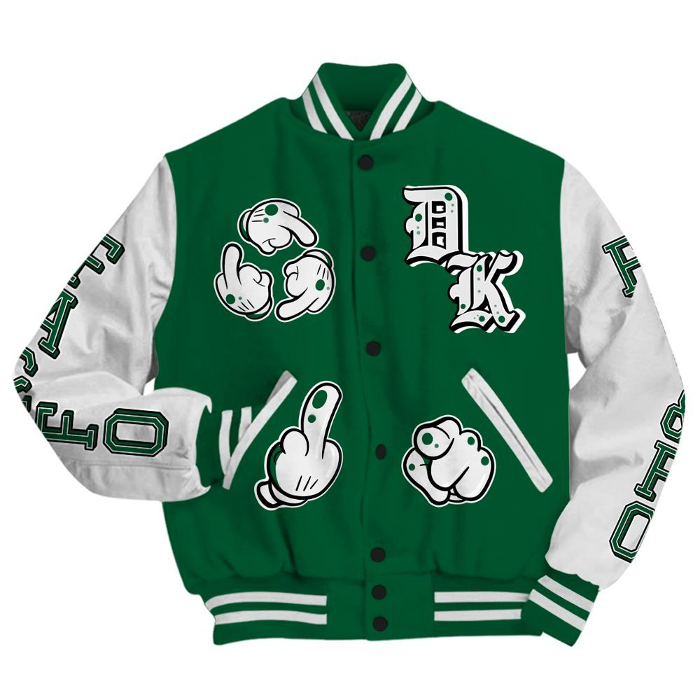 Varsity Jacket To Match High Gorge Green 1s - F Around Find Out Graphic All Over Print