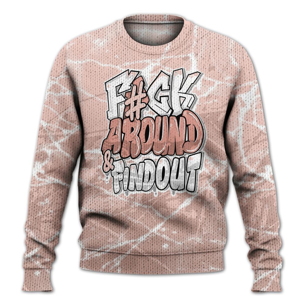 Knitted Sweater To Match Low Legend Pink 11s - F Around Find Out Graphic Profound