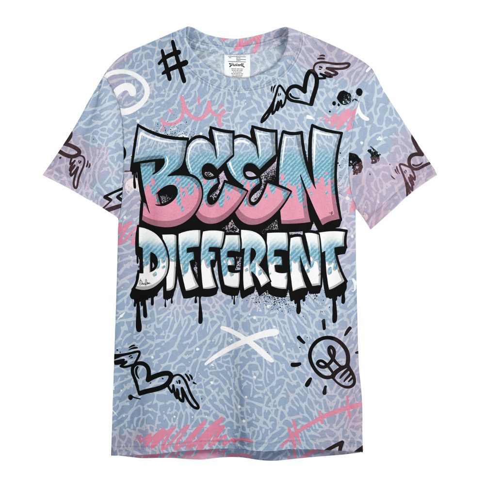Shirt To Match Denim Pink Glow 3s - Drip Been Di2ferent All Over Print