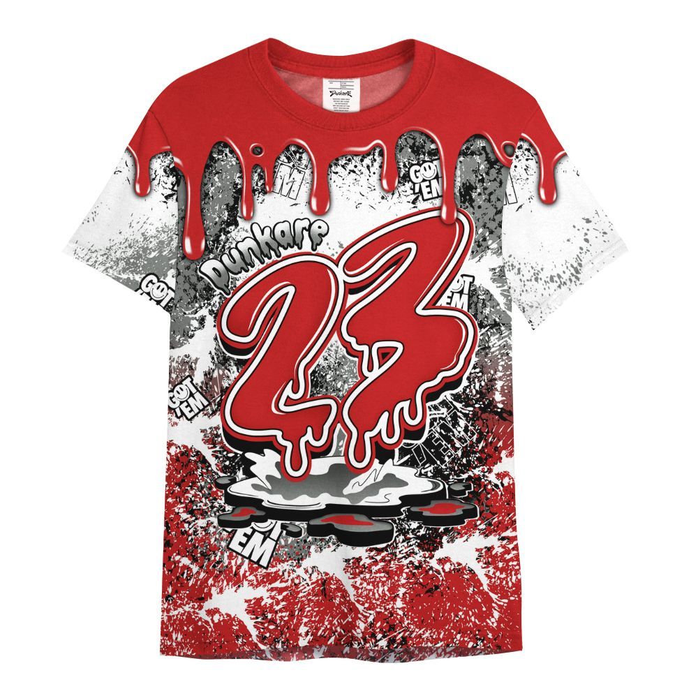 Shirt To Match Bred Reimagined 4s - Dripping 23 Drip All Over Print