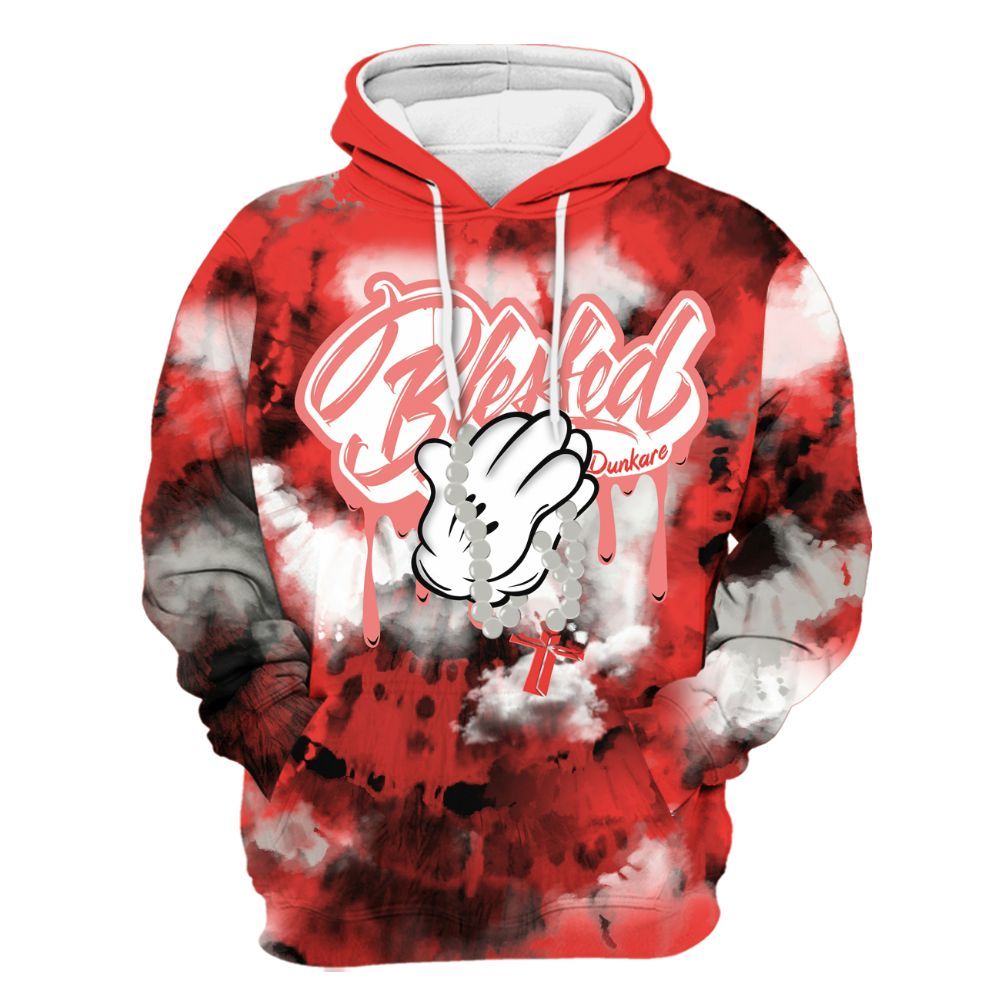 Hoodie To Match Vomero 5 Bright Crimson - God Blessed Tie Dye All Over Print