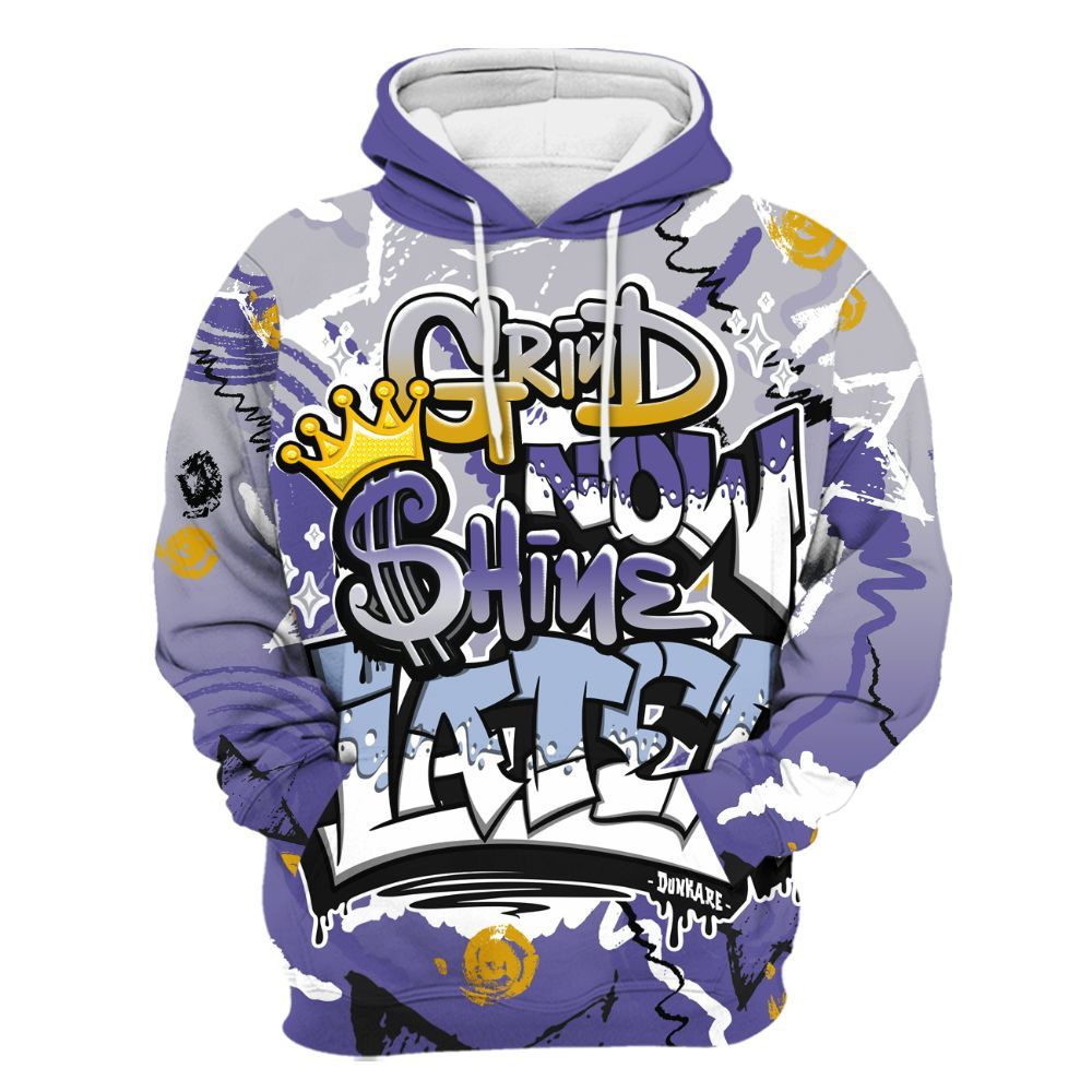 Hoodie To Match Lakeshow 4s - Grind Shine Later Drip All Over Print
