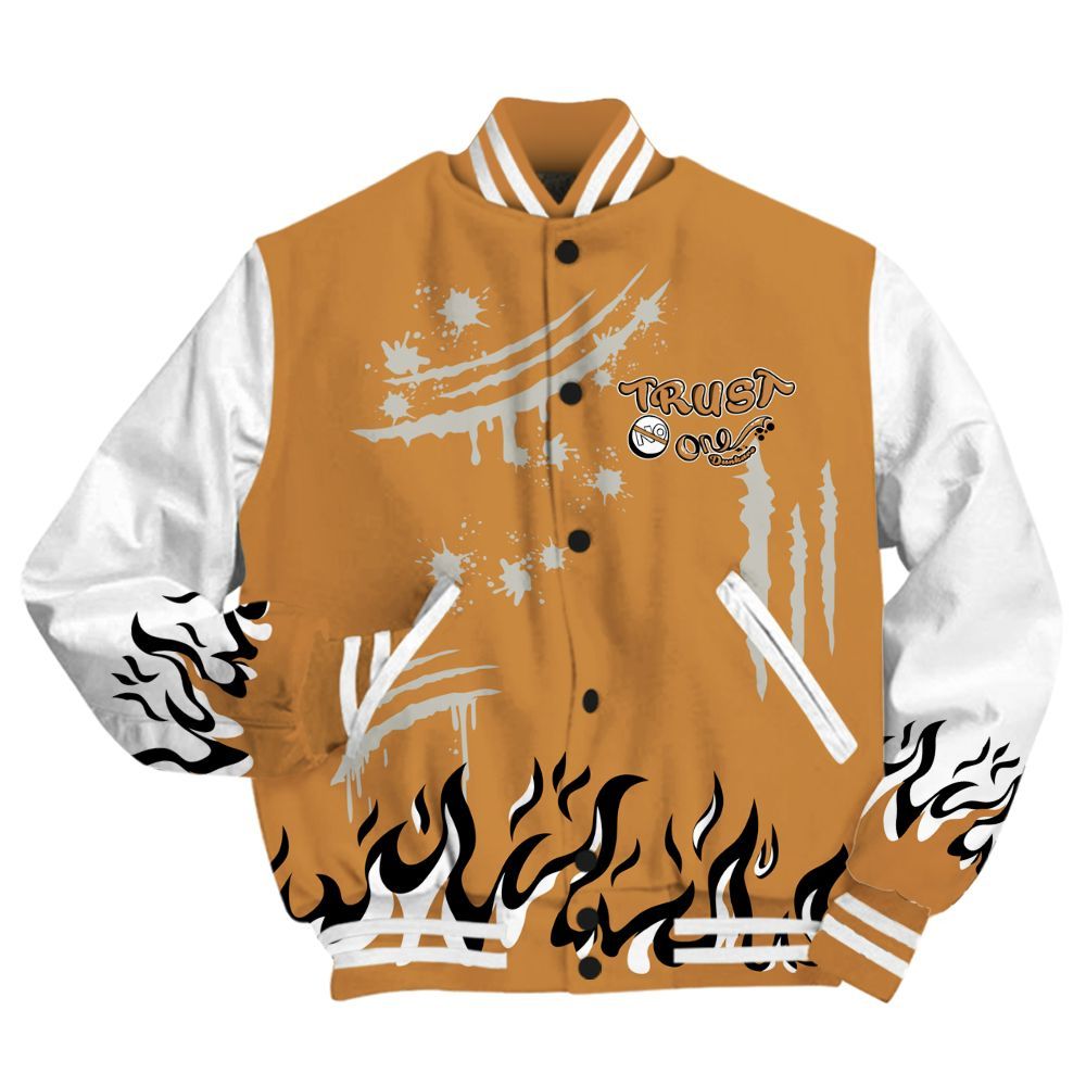 Varsity Jacket To Match Dunk Low Nature Wheat Suede - Graphic Trust No One All Over Print