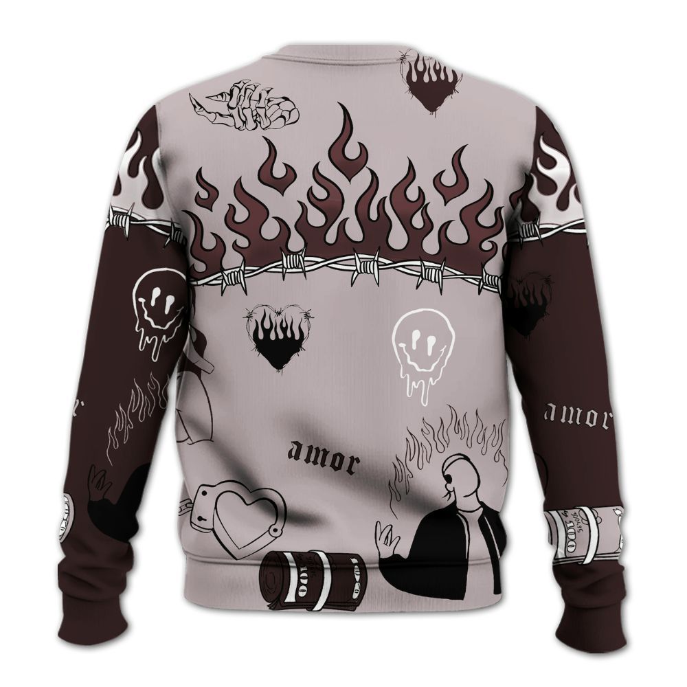 Sweatshirt To Match AMM Air Smokey Mauve 6s - Snake Trust No One All Over Print