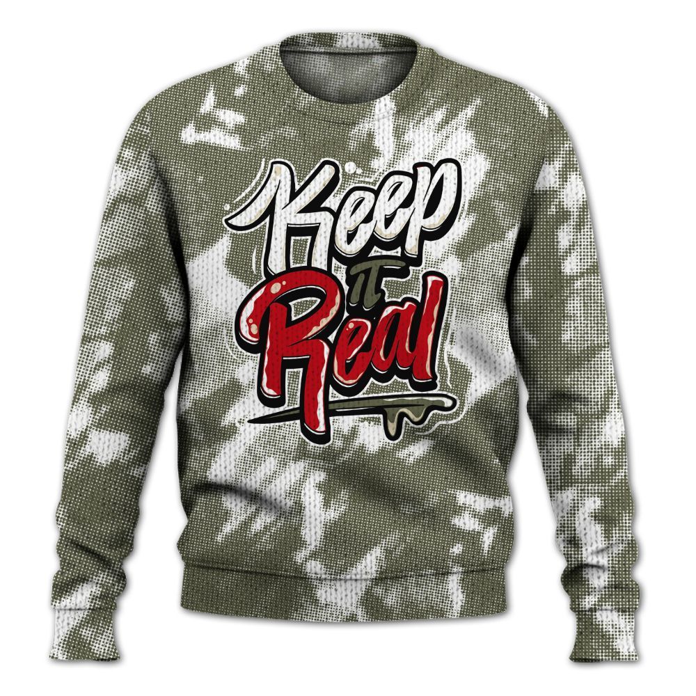 Knitted Sweater To Match Low OG Medium Olive 1s - Keeping It Reals Shirt Unisex Oufit